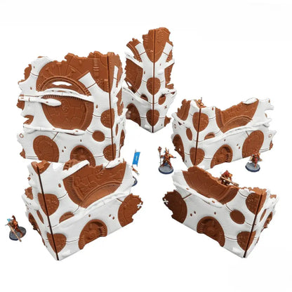 Foldable 40k Terrain - Space Elves - Brown and White