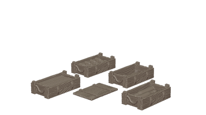 Wargaming Tabletop Terrain Modular Trench System - Ammo Boxes - GameCraft