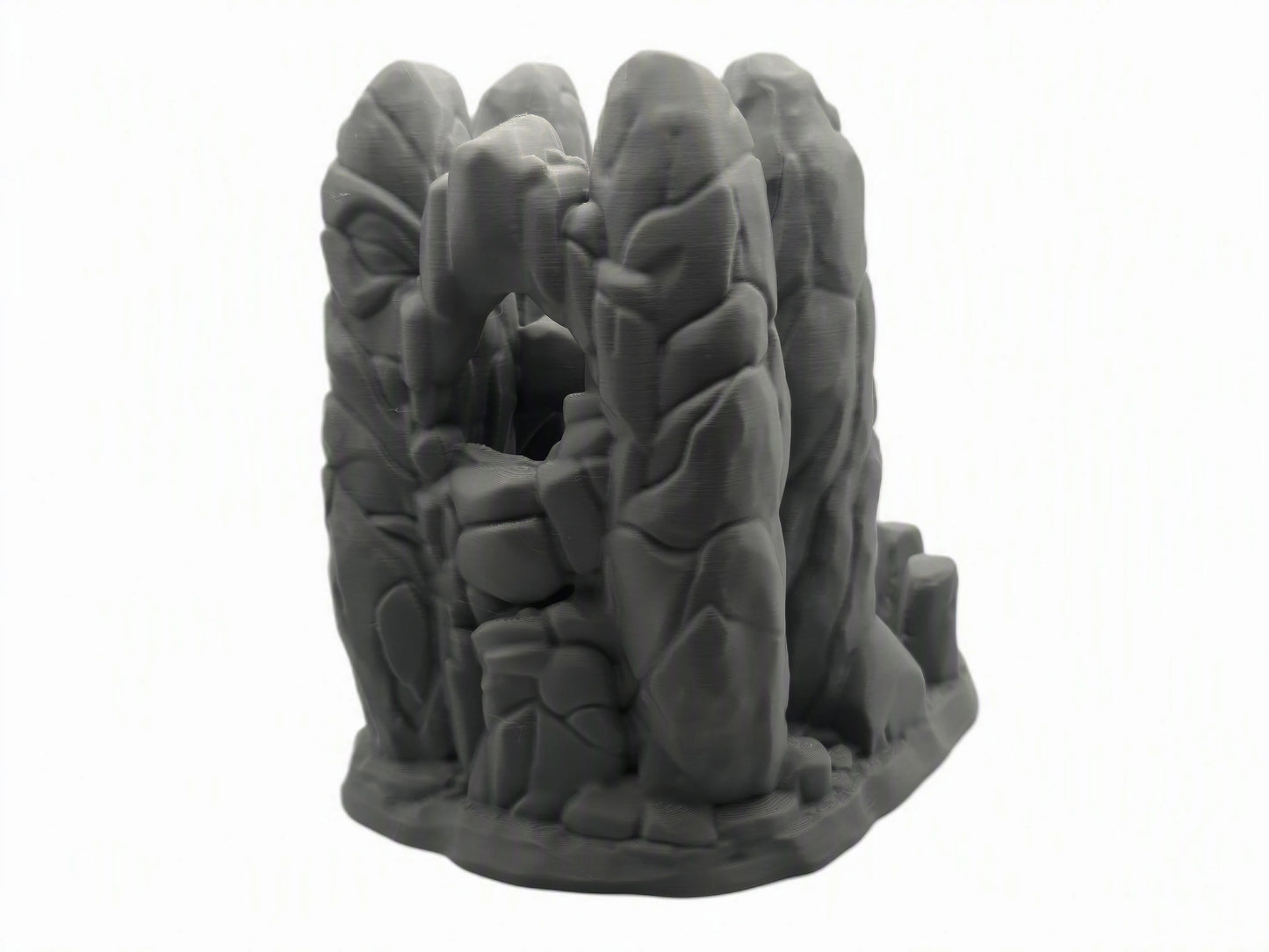 stone arch dice tower with creepy eyes